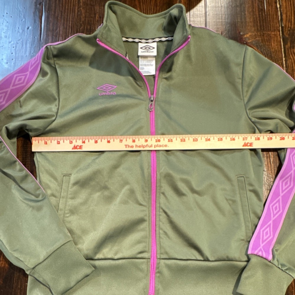 Umbro Women's Track Jacket Medium Olive Purple 100% Polyester Full Zip